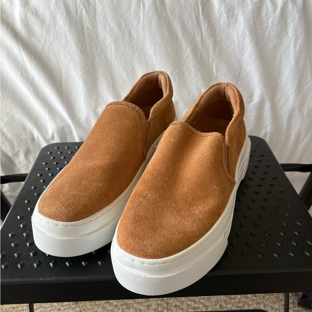 J. Slides - Tan Suede Slip-On Sneakers